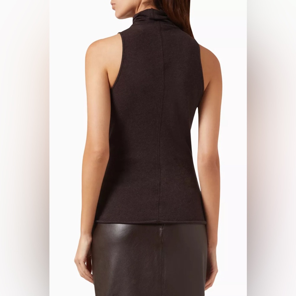 Enza Costa brown sleeveless turtleneck